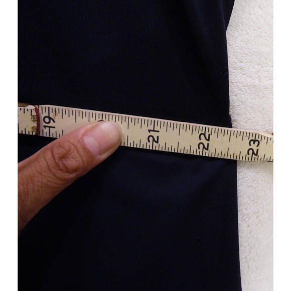Talbots Dress Womens 16W Navy Blue Jersey Knit Fit and Flare‎ Flutter Sleeve NWT - Picture 8 of 14